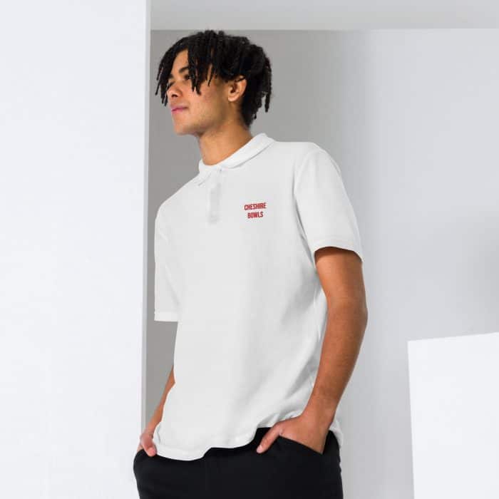 Unisex Pique Polo Shirt White Front 64be4f5104faf.jpg