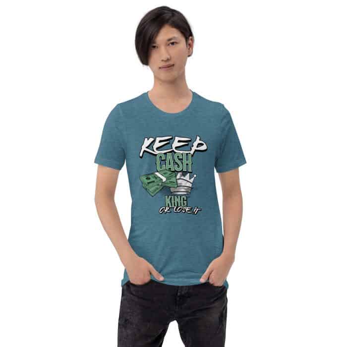 Unisex Staple T Shirt Heather Deep Teal Front 64b16f817f299.jpg